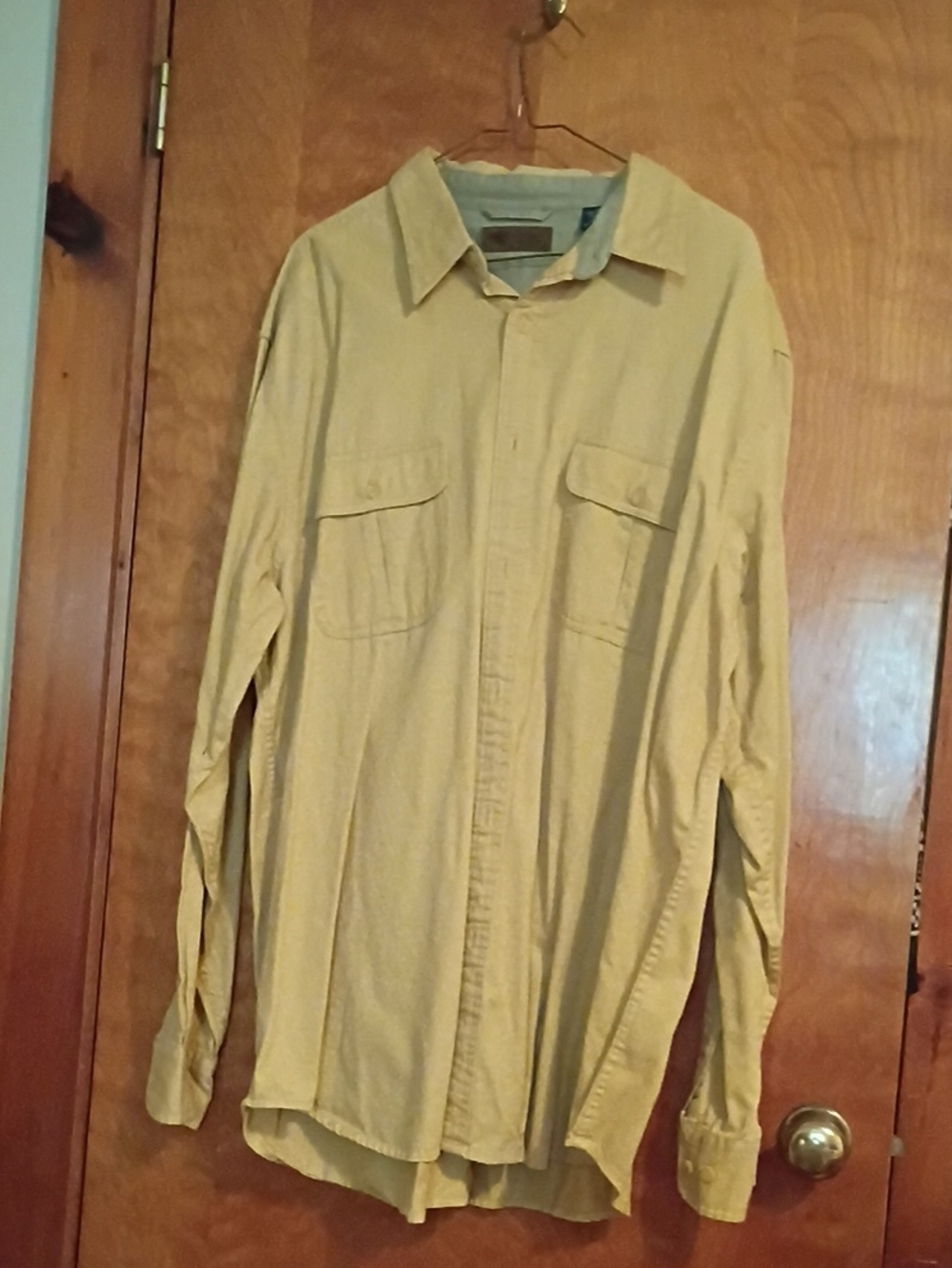 Faded Yellow Mens Cotton Shirt